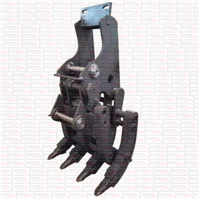 10 tonnu ekskavatoram uzstādīts mehāniskais satvērējs